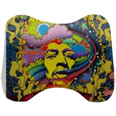 Psychedelic Rock Jimi Hendrix Head Support Cushion by Jancukart