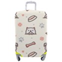 Pug-dog-cat-with-bone-fish-bones-paw-prints-ball-seamless-pattern-vector-background Luggage Cover (Medium) View1