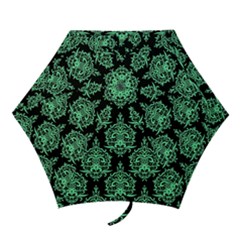 Black And Neon Ornament Damask Vintage Mini Folding Umbrellas by ConteMonfrey