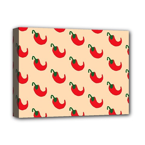 Small Mini Peppers Pink Deluxe Canvas 16  X 12  (stretched)  by ConteMonfrey
