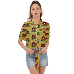 Guarana Fruit Brown Tie Front Shirt  by ConteMonfrey
