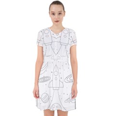 Going To Space - Cute Starship Doodle  Adorable In Chiffon Dress by ConteMonfrey