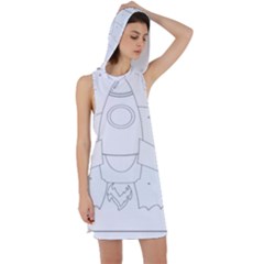 Starship Doodle - Space Elements Racer Back Hoodie Dress by ConteMonfrey