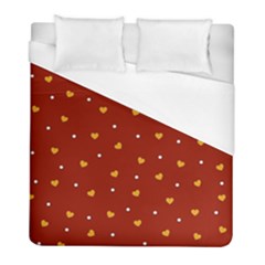 Red Yellow Love Heart Valentine Duvet Cover (full/ Double Size) by Ravend