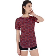 Red Diagonal Plaids Perpetual Short Sleeve T-shirt by ConteMonfrey