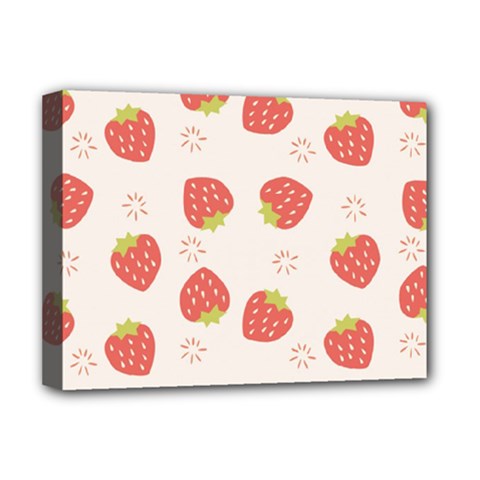 Strawberries Pattern Design Deluxe Canvas 16  X 12  (stretched)  by Wegoenart