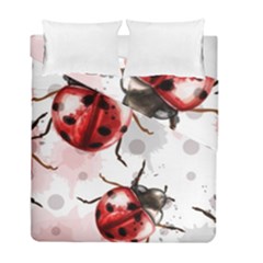 Ladybugs-pattern-texture-watercolor Duvet Cover Double Side (full/ Double Size) by Wegoenart