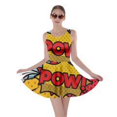 Pow Word Pop Art Style Expression Vector Skater Dress by Wegoenart