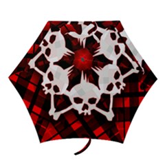 Punk Plaid Skull Mini Folding Umbrellas by GothicPunkNZ