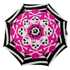 Zebra Skull Splatter Straight Umbrellas by GothicPunkNZ