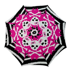 Zebra Skull Splatter Golf Umbrellas by GothicPunkNZ