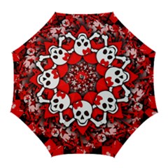 Skull Romance Golf Umbrellas by GothicPunkNZ