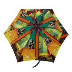 Illustration Robot Cute Sweet Futuristic Mini Folding Umbrellas by Wegoenart
