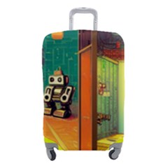 Illustration Robot Cute Sweet Futuristic Luggage Cover (small) by Wegoenart