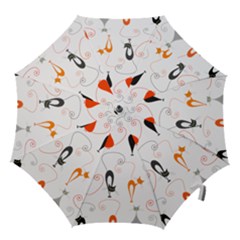 Cartoon Cat Seamless Pattern Graphic Hook Handle Umbrellas (small) by Jancukart