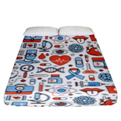 Medical Icons Square Seamless Pattern Fitted Sheet (king Size) by Jancukart