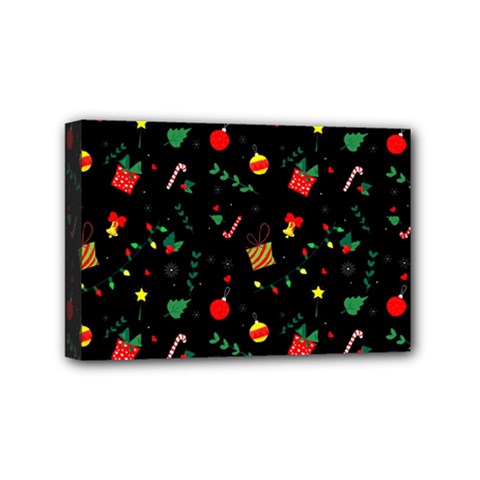 Christmas Pattern Texture Colorful Wallpaper Mini Canvas 6  X 4  (stretched) by Ravend