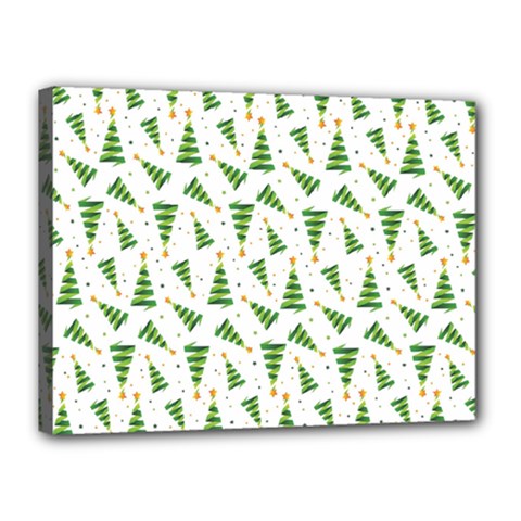 Christmas Tree Pattern Christmas Trees Canvas 16  X 12  (stretched) by Ravend