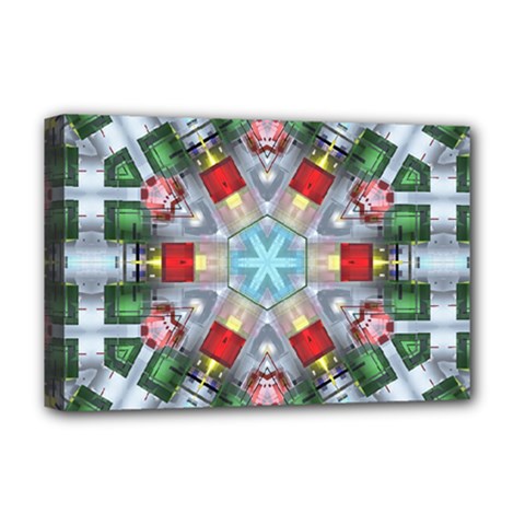 Geometric Symmetrical Symmetry Data Futuristic Deluxe Canvas 18  X 12  (stretched) by Ravend