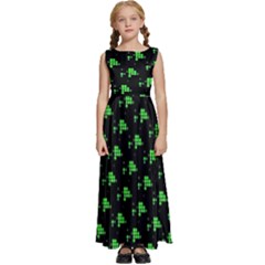 Pixels Kids  Satin Sleeveless Maxi Dress by Sparkle