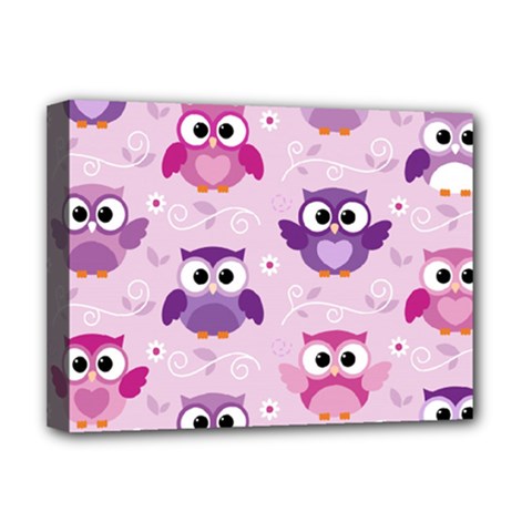Seamless Cute Colourfull Owl Kids Pattern Deluxe Canvas 16  X 12  (stretched)  by Pakemis
