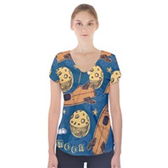 Missile Pattern Short Sleeve Front Detail Top by Pakemis