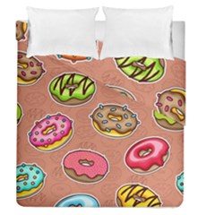 Doughnut Doodle Colorful Seamless Pattern Duvet Cover Double Side (queen Size) by Pakemis