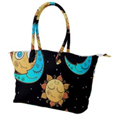 Seamless Pattern With Sun Moon Children Canvas Shoulder Bag by Pakemis
