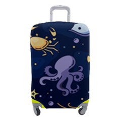 Marine Seamless Pattern Thin Line Memphis Style Luggage Cover (small) by Pakemis