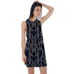 Art-deco-geometric-abstract-pattern-vector Racer Back Hoodie Dress by Pakemis
