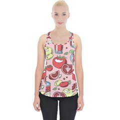 Tomato-seamless-pattern-juicy-tomatoes-food-sauce-ketchup-soup-paste-with-fresh-red-vegetables-backd Piece Up Tank Top by Pakemis