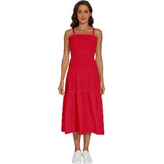 Color Spanish Red Sleeveless Shoulder Straps Boho Dress by Kultjers