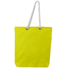 Color Yellow Full Print Rope Handle Tote (large) by Kultjers