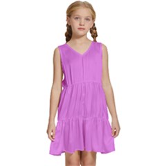 Color Violet Kids  Sleeveless Tiered Mini Dress by Kultjers