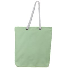 Color Tea Green Full Print Rope Handle Tote (large) by Kultjers