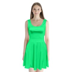 Color Spring Green Split Back Mini Dress  by Kultjers