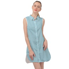 Color Light Blue Sleeveless Shirt Dress by Kultjers