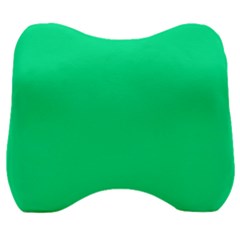 Color Medium Spring Green Velour Head Support Cushion by Kultjers