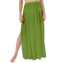 Color Olive Drab Maxi Chiffon Tie-up Sarong by Kultjers