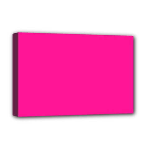 Color Deep Pink Deluxe Canvas 18  X 12  (stretched) by Kultjers