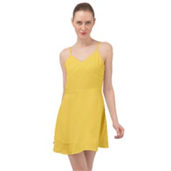 Color Mustard Summer Time Chiffon Dress by Kultjers