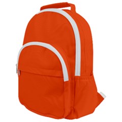 Color Orange Red Rounded Multi Pocket Backpack by Kultjers