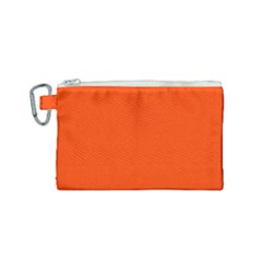 Color Orange Red Canvas Cosmetic Bag (small) by Kultjers