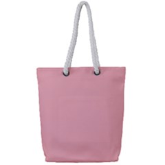 Color Light Pink Full Print Rope Handle Tote (small) by Kultjers