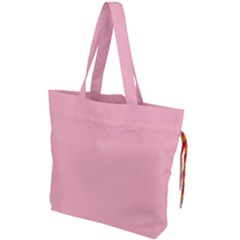 Color Light Pink Drawstring Tote Bag by Kultjers