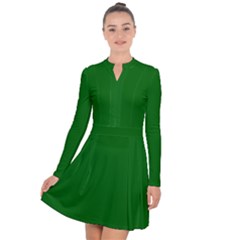 Color Dark Green Long Sleeve Panel Dress by Kultjers