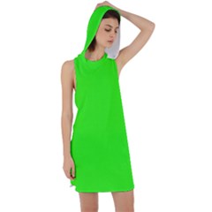 Color Neon Green Racer Back Hoodie Dress by Kultjers
