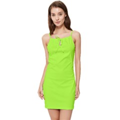 Color Green Yellow Summer Tie Front Dress by Kultjers