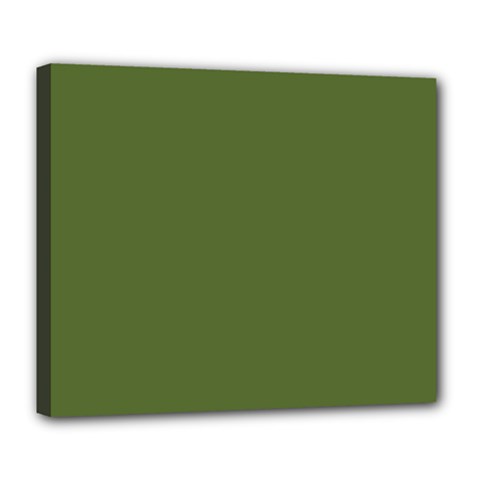 Color Dark Olive Green Deluxe Canvas 24  X 20  (stretched) by Kultjers
