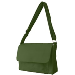 Color Dark Olive Green Full Print Messenger Bag (l) by Kultjers